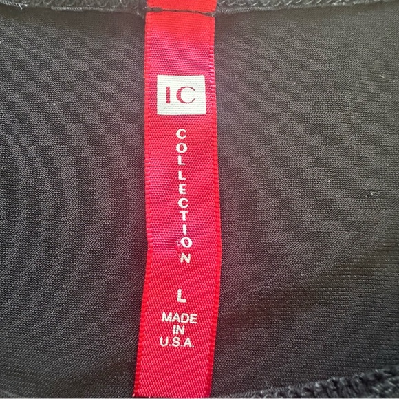 IC by Connie K Tank Top Size Large Black Jersey Stretch Scoop Neck Cami Shell - Picture 2 of 6